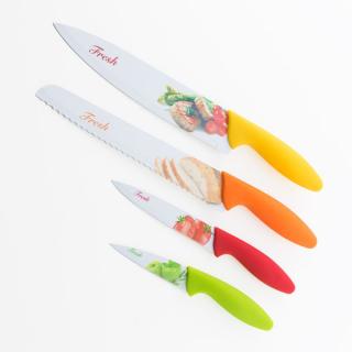 Set 4 cutite antiaderente Koopman Fresh Style, otel inoxidabil, multicolor