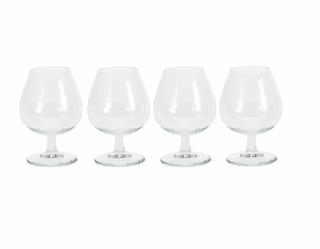 Set 4 pahare coniac Excellent Houseware, sticla, 5.6x13 cm, 350 ml, transparent