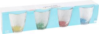 Set 4 pahare Excellent Houseware, sticla, 8.5x9 cm, 300 ml, transparent multicolor