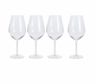 Set 4 pahare vin Excellent Houseware, sticla cristalina, 8x24 cm, 690 ml, transparent