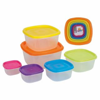 Set 6 cutii alimentare cu capac Koopman, plastic, multicolor