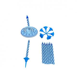 Set 8 lumanari aniversare Ibili-Flex, 6 cm, albastru