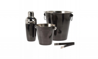 Set accesorii bar Koopman-Excellent Houseware, otel inoxidabil, negru lucios