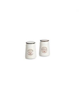 Set doua recipiente sare si pieper Zeller, ceramica, 6x8.8 cm, 100 ml, alb