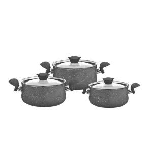 Set oale 6 piese OMS, aluminiu granit, gri