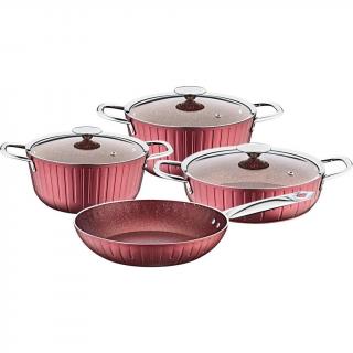 Set oale 7 piese OMS-Colonna, aluminiu granit, visiniu