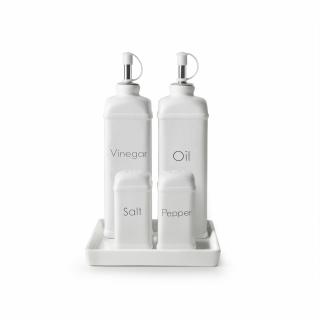 Set oliviera retro 5 piese Ibili-Ceramica, ceramica, 14x14x24.5 cm, alb