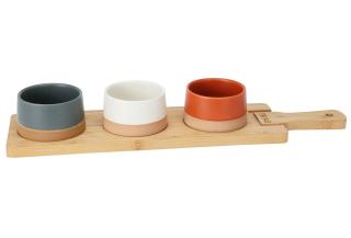 Set servire 4 piese Excellent Houseware, ceramica bambus, 9.5x4.5 cm, multicolor