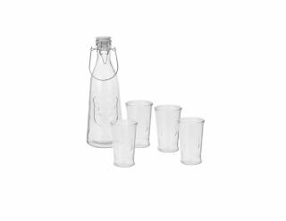 Set servire bauturi racoritoare Excellent Houseware, sticla, 10x30 cm, 1 l, transparent