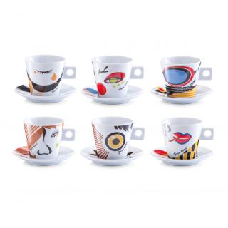 Set servire espresso 12 piese Zeller-Bright Eyes, portelan, multicolor