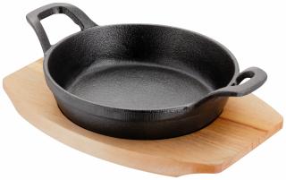 Set servire tapas Judge SizzleServe, fonta lemn, 15x6.5 cm, negru maro