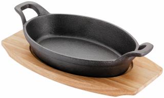 Set servire tapas Judge SizzleServe, fonta lemn, 20x14 cm, negru maro