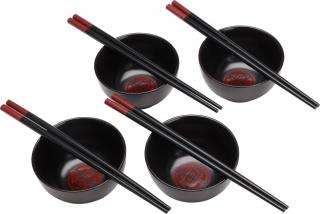 Set sushi 8 piese Excellent Houseware, ceramica bambus, negru