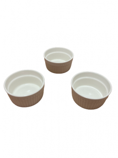 Set trei boluri servire salata sosuri snacks Excellent Houseware, portelan, 10x4.5 cm, alb