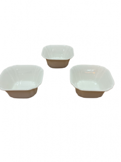 Set trei boluri servire salata sosuri snacks Excellent Houseware, portelan, 9.5x4.5 cm, alb