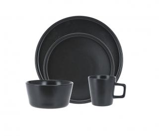 Set vesela Siaki Collection, ceramica, 16 piese, negru