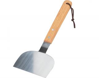 Spatula pentru gratar BBQ, otel inoxidabil lemn, 28x12 cm, argintiu maro