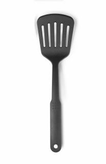 Spatula perforata Ibili-Soft, nailon, 31.5 cm, negru