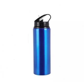 Sticla apa Excellent Houseware, aluminiu, 7x25 cm, 750 ml, albastru