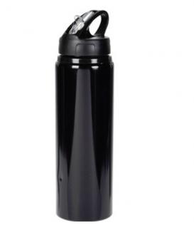 Sticla apa Excellent Houseware, aluminiu, 7x25 cm, 750 ml, negru