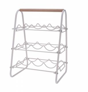 Suport 9 sticle vin HomeStyling Collection, metal, 33x29x46 cm, alb maro