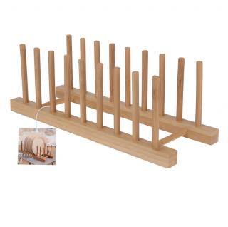 Suport farfurii Excellent Houseware, bambus, 34x12 cm, maro