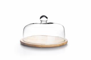 Suport pentru tort Ibili-Borosilicate, bambus sticla borosilicata, 30x20 cm, maro