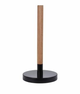 Suport rola prosoape bucatarie Excellent Houseware, bambus metal, 15x31 cm, maro negru