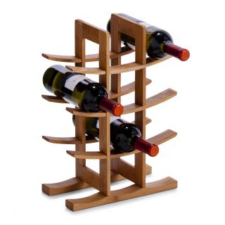 Suport sticle vin Zeller, bambus, 29x16x42 cm, maro