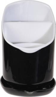 Suport tacamuri cu tavita Excellent Houseware, plastic, 12x11 cm, negru