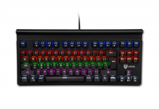 Tastatura mecanica gaming Liocat KX 365+ C, iluminare RGB, outemu blue, cablu 1.8 m, negru