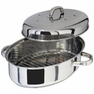 Tava ovala cu baza termica Judge Speciality Cookware, otel inoxidabil, 32x22x15 cm, argintiu