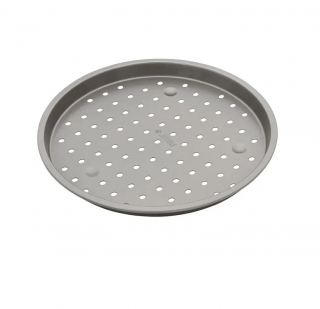 Tava perforata pizza Judge Bakeware, otel carbon, 30x2 cm, argintiu