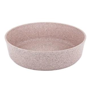 Tava rotunda OMS, aluminiu granit, 28 cm, maro