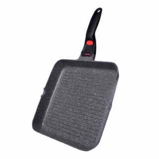 Tigaie grill cu maner detasabil Fissman-La Granite, 28x4,5cm, aluminiu, gri