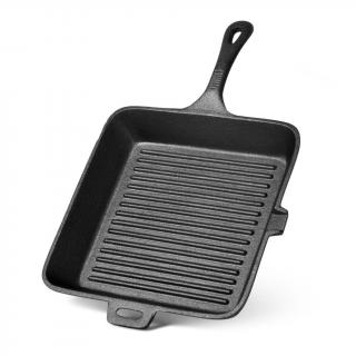 Tigaie grill Fissman, 26x4.5 cm, negru, fonta