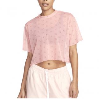 W NSW AIR AOP MESH SS CROP TOP