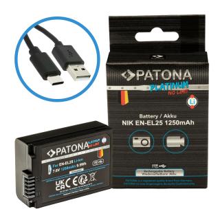 Acumulator cu intrare USB-C pentru Nikon EN-EL25 1250mAh Patona Platinum