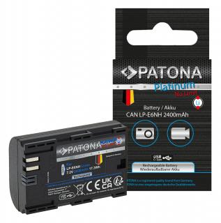 Acumulator tip Canon LP-E6NH cu port USB-C 2400mAh Patona Platinum