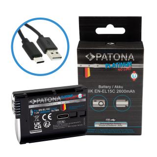 Acumulator tip Nikon EN-EL15 cu port USB-C 2600mAh Patona Platinum