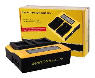 Incarcator Dual LCD cu placute pentru acumulator Nikon EN-EL20 Patona