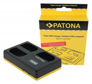 Incarcator triplu USB pentru acumulator Canon LP-E6 Patona