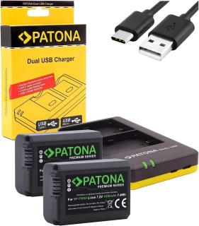 Pachet Incarcator Dual USB si 2x Acumulator Patona Premium NP-FW50 pentru Sony NEX-3 NEX-5 NEX-6 NEX-7