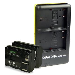Pachet Incarcator Dual USB si 2x Acumulator Patona Premium pentru Canon BP-511 BP-512