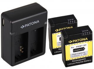 Pachet Incarcator Patona Dual USB, 2 x Acumulatori Patona AHDBT-301 pentru GoPro Hero 3