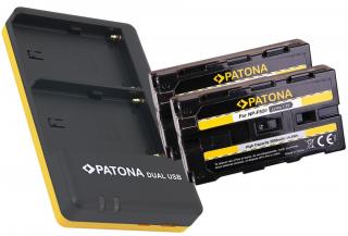 Pachet Incarcator Patona Dual USB, 2 x Acumulatori Patona pentru Sony NP-F550