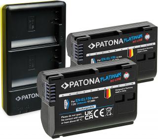 Pachet Incarcator Patona Dual USB, 2 x Acumulatori Patona Platinum EN-EL15B pentru Nikon D7000, D7100