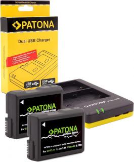 Pachet Incarcator Patona Dual USB, 2 x Acumulatori Patona Premium EN-EL14 pentru Nikon Coolpix P7000, P7100