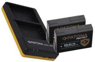 Pachet Incarcator Patona Dual USB, 2 x Acumulatori Patona Protect pentru Nikon EN-EL14