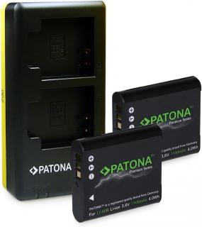 Pachet Incarcator Patona Dual USB, 2x Acumulator Patona Premium Li-90B pentru Olympus Tough TG1, TG6